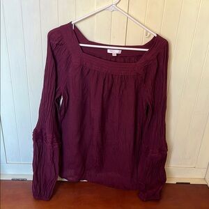 LC Lauren Conrad Relaxed Smocked Blouse